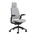 Steelcase Series 1 Upholstered Ergonomic Office Chair With LiveBack Lumbar Support, 4D Armests, Adjustable Headrest Grey; Made in Europe - 1