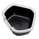 Ferplast Arenero para Gatos, Inodoro Abierto para Gatos, con Bordes Altos y Entrada Baja, 57,5 x 51,5 x H 22 cm, Arenero de Esquina Dama, Negro - 5