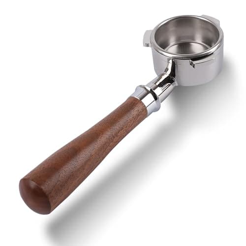 CAPFEI Portafiltro sin fondo, 54 mm, compatible con Sage/Breville Barista Express, Pro, Touch e Impress | Hebilla en T Mango de nogal