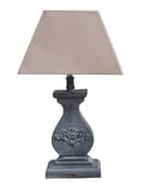 Modern Tall Wooden Washed Table Lamp - Traditional Shabby Chic Design with Taupe Linen Shade, Wood Effect Finish for Living Rooms, Bedrooms, or Hallways Decor (32cm Light Blue with Cream Shade) - 1