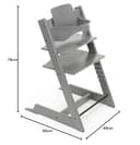 Stokke Tripp Trapp Hochstuhl, Storm Grey - Inklusive Stuhl + Baby Set2 für Kinder von 6-36 Monaten - Verstellbar, ergonomisch & leicht zu reinigen - 8