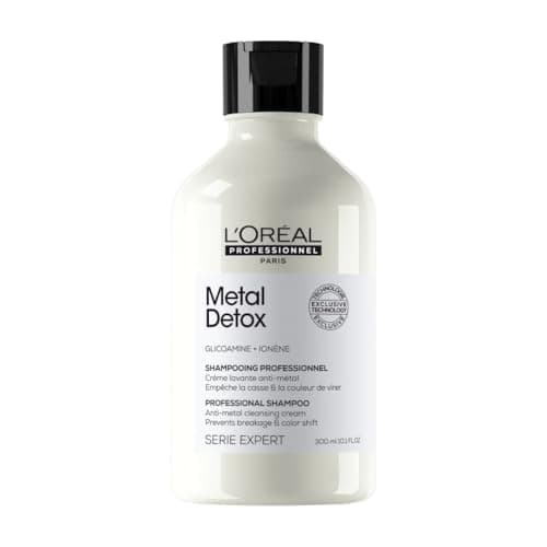 L'Oréal Professionnel, Champú Profesional Sin Sulfatos, Metal Detox, Anti-Rotura, para Todo tipo de Cabello, Color Duradero y Brillante, Fibra Más Fuerte, Nutrido, Suave e Hidratado, 300 ml