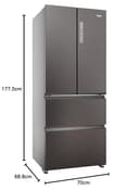 Haier FD 70 Serie 3, Frigorifero French Door, 2 Porte + 4 cassetti, 402 Litri, Total No Frost, Air Surround, My Zone, Libera Installazione, Classe E, (AxLxP) 177,5x70x68,8 cm, Dark Inox- HFR3718ENMD - 10
