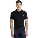Ralph Lauren Slim Fit Stretch Pique Polo, Black/White, L - 1