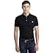 Ralph Lauren Slim Fit Stretch Pique Polo Shirt, black/white, L - 1