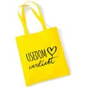 huuraa borsa di cotone Usedom verliebt Borsa regalo in tessuto giallo 10 litri cotone Usedom verliebt souvenir - 1