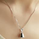 KUTCEK Collar de plata 925 con colgante de campana para mujer, cadena de clavícula, diseño minimalista, regalo para su delicada elegancia - 2