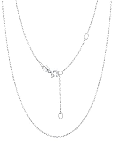 Silvora 1.1mm Cadena Delgada Minimalista Apilable con Colgante Mujer Plata de Primera Ley 925 Collar Delicado Ajustable 61cm Regalo Madre
