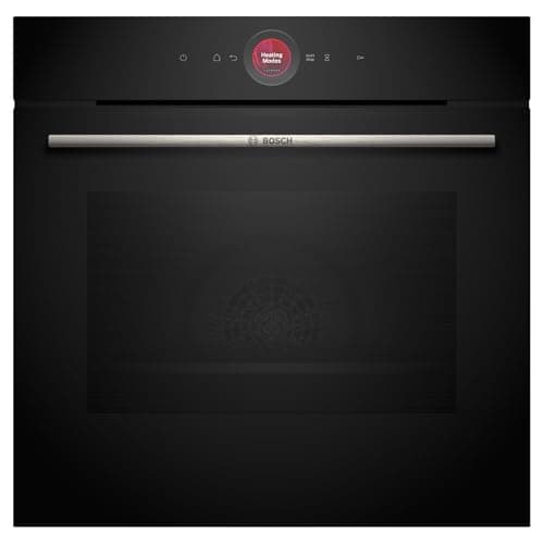 Bosch - Horno, Serie 8, 60 cm de ancho, Función Platos, AirFry, Asistente de limpieza con agua, negro, HBG724AB1