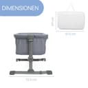 Chicco Next2Me Essential Babybett für Neugeborene, Beistellbett, Kompatibel mit verschiedenen Betten, Höhenverstellbar, Gute Luftzirkulation, Matratze und Tasche inklusive, 0-6 Monate, Grau - 5