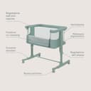 lionelo Aurora 3in1 Culla Co-sleeping e Lettino da viaggio per neonato bambini fino 9kg Regolabile in altezza e Inclinazione Parete aperta rete traspirata Materasso innovativo Zanzariera - 9