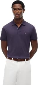 Tommy Hilfiger Polo de algodón líquido REG Seasonal MW0MW39994 S/S para Hombre, Color Morado, Talla XL, Morado (Mulberry Haze Heather), XL - 1