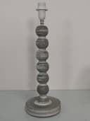 AcaciaHome Modern Tall Wooden Washed Table Lamp - Traditional Shabby Chic Design with Taupe Linen Shade, Wood Effect Finish for Living Rooms, Bedrooms, or Hallways Decor (42cm Dark Grey with Shade) - 8