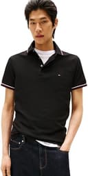 Tommy Hilfiger Men's Tipped Slim FIT Polo MW0MW37346 S/S Polo, Black, L - 1