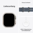 Apple Watch Ultra 3 GPS + Cellular 49 mm Premium Smartwatch für Lauftraining und Kombinationssport mit robustem Titangehäuse in Natur und Ocean Armband in Maritimblau - 6