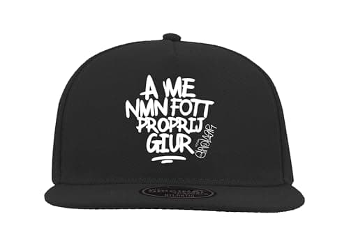 GEOLIER Official - Cappello A Me NMN FOTT PROPRIJ GIUR - Snapback Nero Regolabile Uomo Donna - Merchandising Urban Streetwear Napoletano