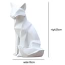 Leisurealeaneag Nordische geometrische Skulptur Fuchs Statue für Ornamente Desktop Schlafzimmer Wohnen Große Größe, Weiß - 5