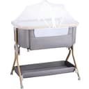 Larex Cuna Colecho para Bebé Bassinet para recién Nacido y bebé con mosquitera, Bolsa y Cesta de Almacenamiento, 5 Alturas Ajustables,4 Ruedas con Freno, colchón Transpirable y Paredes (Gris Oscuro) - 1