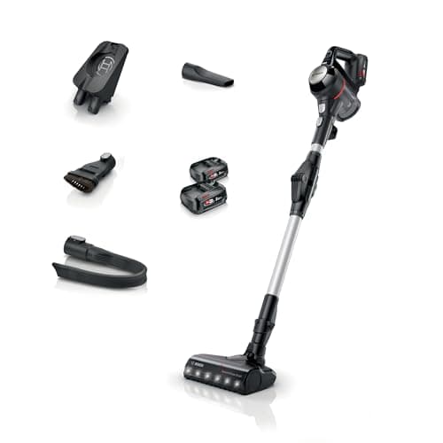 Bosch Unlimited 7 BCS712BGB ProHome MultiUse Lightweight Cordless Vacuum Cleaner with Flex Tube, Charger & Accessories, 2 Batteries, 80 minutes runtime - Black