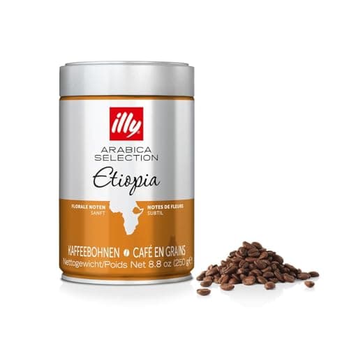illy, Café en Grano Arabica Selection Etiopía, 100% Arábica con Notas de Jazmín, Azahar y Manzanilla, Sabor Delicado, 1 lata de 250g
