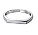 Huianpen Anillo de Plata, Anillo Cuadrado Redondo Geométrico Cuadrado Geométrico de Personalidad Femenina, Anillo de Dedo Índice de Anillo Abiertoanillo de plata, Apertura regulable - 1