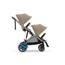 CYBEX Gold Kinderwagen e-GAZELLE S, Ab Geburt bis ca. 4 Jahre, Max. 22 kg (Single-Modus) / 2x 22 kg (Duo-Modus), All-in-1-System mit E-Antrieb und 20+ Konfigurationen, Almond Beige - 9
