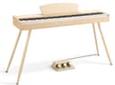 Donner DDP-80 Digital Piano Keyboard 88 Keys Weighted, Hammer Action II, Home Electric Piano Full Size with Stand, Triple Pedal, MIDI Connecting and Headphone Interface, Light Wood Color - 1