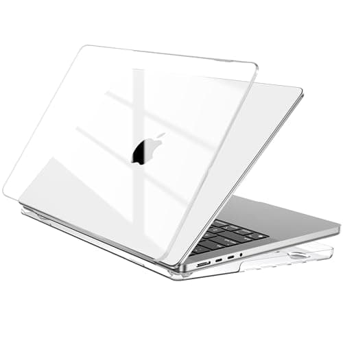 EooCoo Compatible with MacBook Pro 16 inch Case 2025 M4 A3403 A3186 M3 A2991 M2 A2780 M1 A2485 Pro/Max Chip 2024-2021, Transparent Hard Shell for Mac Book Pro 16.2" Smooth Plastic Cover, Crystal Clear