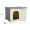 Outdoor Cat House Waterproof, Clawsable Cat Shelter Hideaway Dog Kennel for Outside, Plastic Weatherproof Garden Kitten Home for Rabbit Cats Dogs Guinea Pig Indoor and Outdoor Use, 54x41x38 cm, Gray - 3