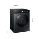 Samsung WW11DB7B34GBU2 Bespoke Waschmaschine, 11 kg, 1.400 U/min, Extra energiesparend, EEK: A (-20 Prozent), AI Ecobubble, SuperSpeed 39 Min, AI Control, SmartThings App, AI Energy Mode, Schwarz - 2