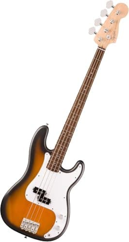 Squier by Fender Debut Collection Precision Bass – Basso Elettrico, Tastiera in Laurel, Sunburst 2 Colori, Battipenna Bianco, adatta per Principianti