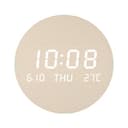 Durashmall Silent Wooden Large Screen LED Wall Clock with Date Temperature Display and Rechargeable or In Power for Living Room Bedroom Waterproof Face Modern Digital Design 12 - 1