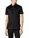 Armani Exchange Men's Stretch Satin Slim Casual Shirt, black - 1
