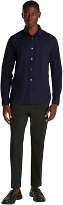 Calvin Klein Uomo Camicia Slim Stretch Shirt Maniche Lunghe, Blu (Night Sky), S - 4
