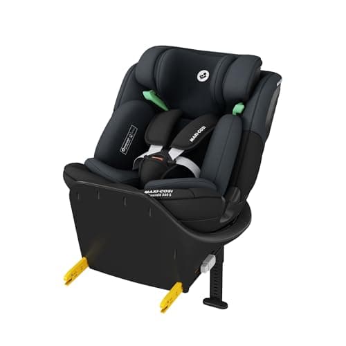 Maxi-Cosi Emerald 360 S i-Size, Silla coche 360 giratoria 0-12 años (40-150 cm), 360° FlexiSpin, Silla coche bebé, 4 posiciones reclinación, Protección contra impactos laterales G-CELL, Tonal Black