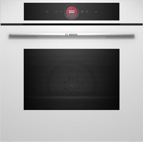 Bosch - Horno Multifunción, 60 cm, Serie 8, Electrónica TFT TouchControl, AirFry, Función Assist, Home Connect, Pirólisis, Blanco, HBG7741W1