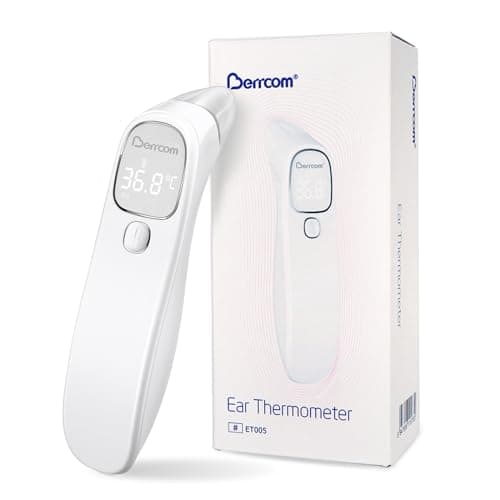 Berrcom Fieberthermometer Kontaktlos Stirn-und Ohrthermometer Digitales Medizinisches Thermometer Infrarot Stirnthermometer für Baby, Erwachsen mit Fieberalarm, Sofort Ablesung, °C/°F Schalter