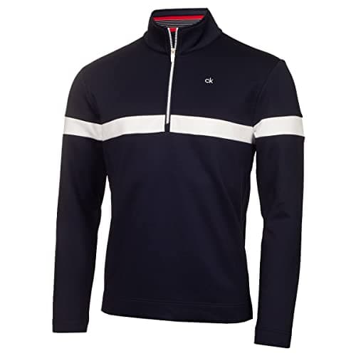 Calvin Klein Hombre Scale Rendimiento 1/2 Zip Golf suéter - Armada - XL