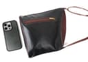 Lusso in pelle Genuine Soft Italian Leather Crossbody Messenger Handbag for Women (Black and Tan) - 2