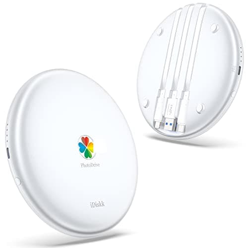 iDiskk 2TB External Hard Drive for iPhone, Photo stick for latest iOS new iPad Pro Mac PC and TYPE-C Andorid,MFi Certified lightning Hard disk,Auto-Back up HDD for iPhone/iPad(APP management)