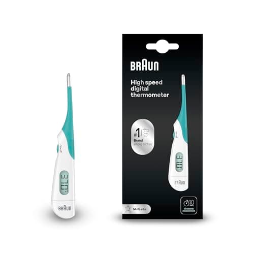 Braun High Speed Termometro digitale, Termometro stick digitale per utilizzo multisito, Per via orale, rettale o ascellare, Adatto a neonati e bambini, Marchio #1 tra i dottori 1, PRT1000
