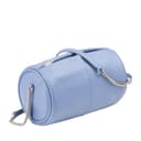 DuDu Borsa Donna Cilindrica in Pelle, Borsa a Tracolla con Catena e Pelle, Borsa a Cilindro Piccola Fashion Elegante con Cerniera Kornblume - 3