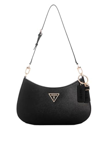 GUESS Women's Noelle Top Zip Shoulder Bag, Black, 29x18x6 cm