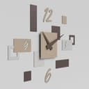 Giallobus - Reloj Geotime - Stone - Madera de MDF - Geotime - 07S_Slate - Reloj de Pared Moderno - Números Adhesivos 3D - Construcción Modular - 2