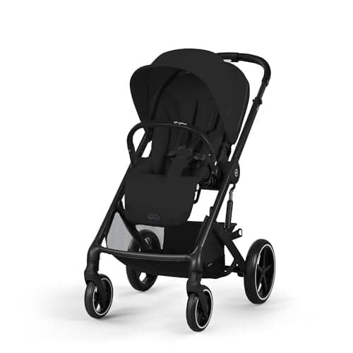 CYBEX Gold Cochecito Balios S Lux, Posición Reclinada Ergonómica, Sistema de Arnés con Una Sola Mano, Desde el Nacimiento Hasta 22 kg (Aprox. 4 Años), Moon Black