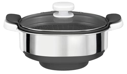 Moulinex XF384B10 - Accesorio para cocinar al vapor Cuisine Companion, capacidad de 3.7 L, suficiente para 6 personas, aporta 2 niveles de cocción adicionales a tu Cuisine Companion, asas aislantes