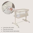 lionelo Pari Cuna 3 en 1 hasta 9 kg, Cuna de colecho, Cama Mecedora, Ajuste de Altura e inclinación del colchón, 4 Ruedas con Freno, Colchón Ergonómico, Malla Transpirable, Bolsa, Minicuna - 6