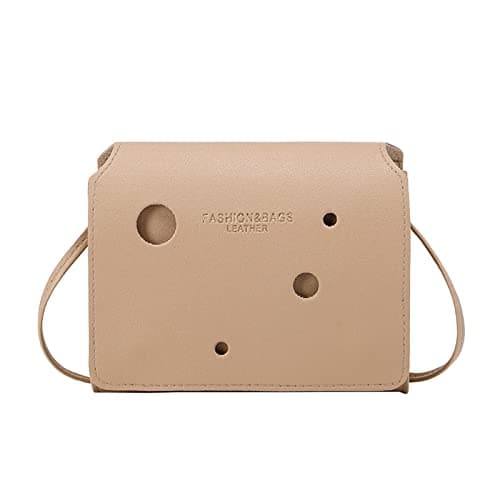 Borsa a tracolla da donna, con fibbia regolabile, alla moda, alla moda, con fibbia, Beige, Etichettalia unica