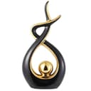 CESTATIVO Estatua de Cerámica, Escultura Modernos, Escultura de Arte Abstracta, Objetos Decoraciones, Decoración Moderna de Salas de Estar Restaurantes Escritorio/Estante (Negro Oro, Grande) - 1