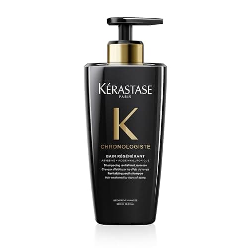 Kérastase Chronologiste Bain Régénérant, Champú Regenerador para Cabello Debilitado por Signos del Envejecimiento, Revitaliza y Protege la Fibra, Enriquecido con Ácido Hiaurónico y Abyssine, 500 ml